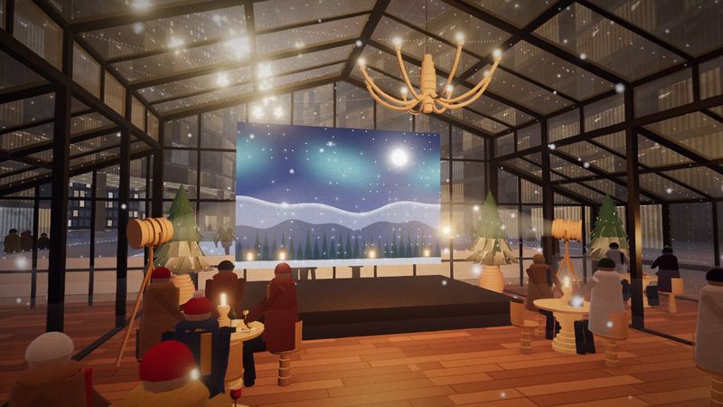 Dentro la Cattedrale di vetro: il bistrot e il LEDwall